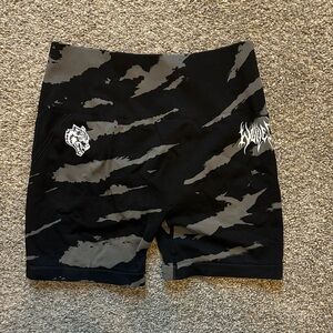 Black and Gray Patterned Shorts